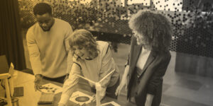 Marketers work together to design a brand