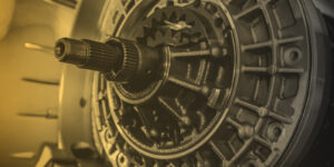 Close up shot of mechanical flywheel