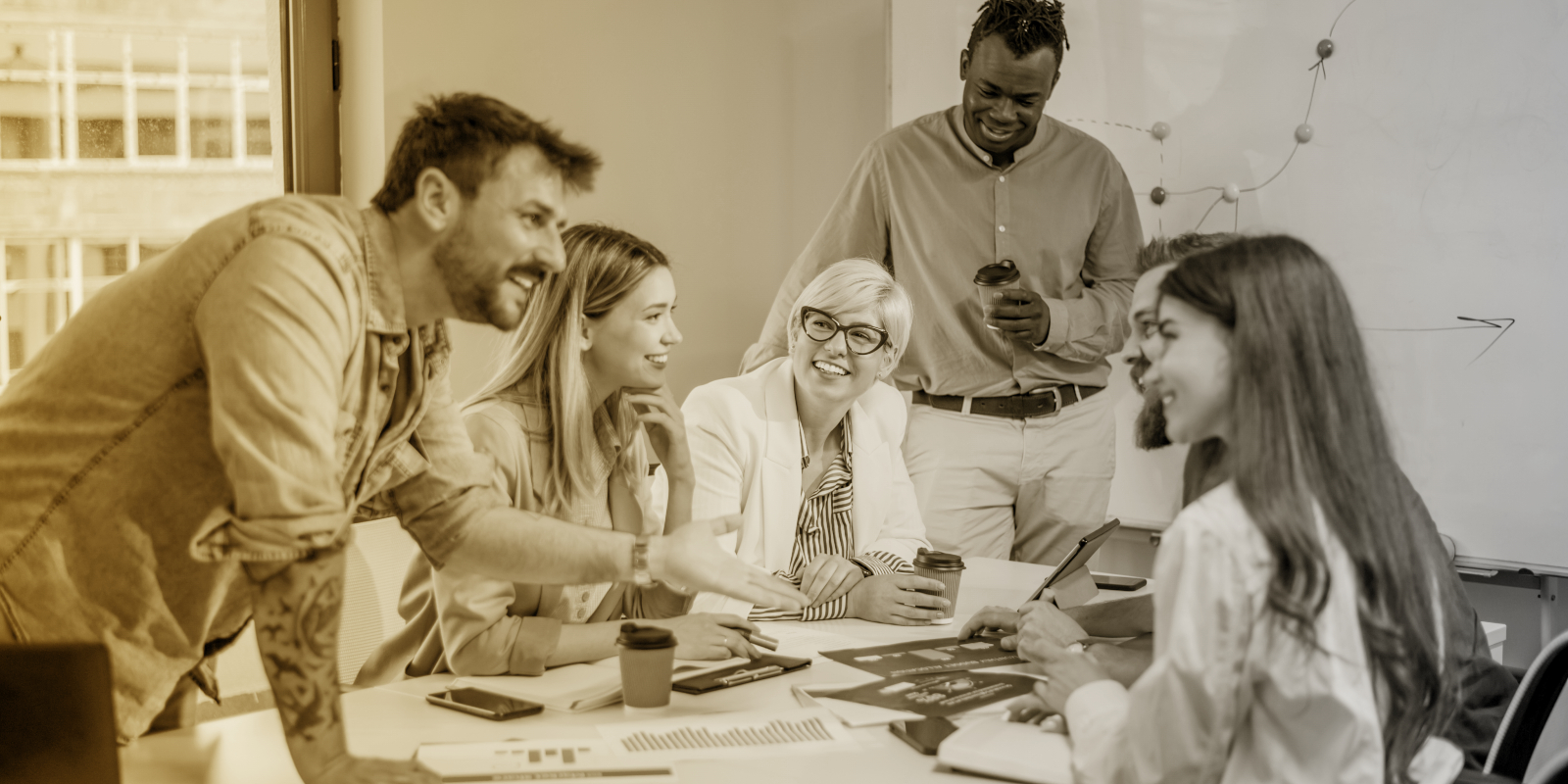 Marketing professionals team meeting