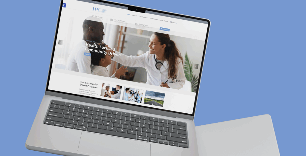 HPC website on a laptop